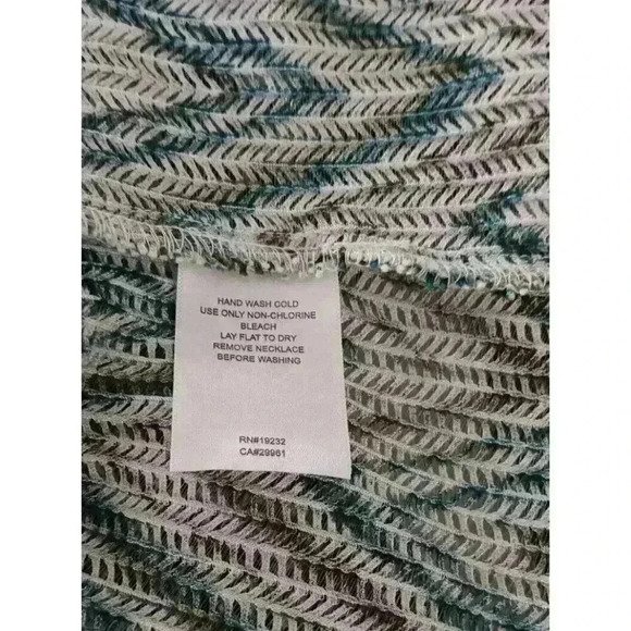 Alfred Dunner XL Woman Knit Cardigan Open Front Greens And Blues 3/4 Sleeve - Picture 6 of 6